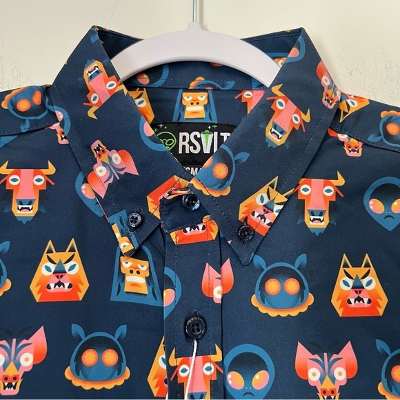 RSVLTS Supernatural Tales from the Cryptids Graphic Button Down Shirt NEW XS - Picture 2 of 13